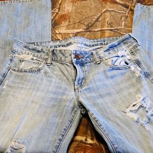 American Eagle boot cut distressed jeans sz 8 long
